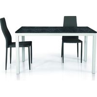 Tavolo in legno nobilitato finitura marmo allungabile 90x90 cm - 180x90 cm