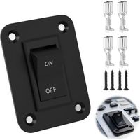 Interrupteur 12v KCD2-7 20A, Petit Interrupteur à Bascule Dpst 4 Pôles, Montage sur Panneau, pour Camping-Cars Remorques Bateaux Voitures avec Boîtier en Plastique Isolant Plaque de Montage Vis Bornes