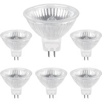 Bombilla halógena GU5.3 de 50 W, 220 V, 680 lm, luz blanca cálida de 2700 K, regulable, tipo MR16, paquete de 6 unidades.