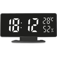 GREEN BLUE GB395 HORLOGE AVEC ALARME ET THERMOMÈTRE HYGROMÈTRE NOIR