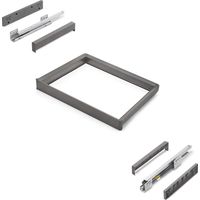 Emuca Rahmen mit Soft-Close- und Vollauszugsführungen für Quartz-Schrankzubehör, 612-638 mm, Aluminium und Kunststoff, T