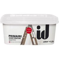 Primaire d'accrochage opacifiante 2,5L – Renforcée en titane pour meilleur accrochage – Blanc très couvrant pour murs et plafonds – Decor