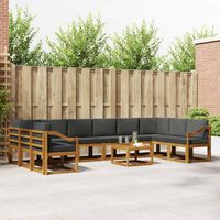 vidaXL Ensemble de canapés d'extérieur 11 pc Naturel et Anthracite
