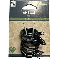 ANELLI PER SCORRITENDA A STRAPPO Ø 40x32 mm, Colore Bianco/Oro - Confezione 10 pezzi