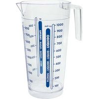 Carafe graduée 1,0 L en polystyrène durable – Poignée ergonomique – Bec verseur pour service précis – Compatible lave-vaisselle – Cosmoplast