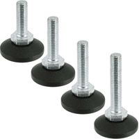 Cyclingcolors – Lot de 4 vérins réglables M8 x 120mm – Charge max 400Kg – Acier zingué et plastique – Pour meubles et structures