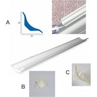 Kit profilo raccordo igienico bianco mt. 2,50 x 2 aste +2 angoli interni + tappi