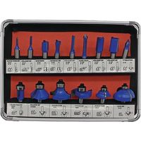FISCH HM-Set di frese per rifilare 973CT15A, 15 pezzi, gambo Ø 8 mm - 973CT15A