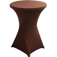 Housse de Table Ronde Extensible en Spandex, Housse Mange Debout, Nappe pour Table Cocktail pour Restaurant Bar Table Cocktail Table de Banquet de Mariage (80×75cm,Marron foncé)
