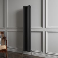 Traditional 3 Column Matt Black Radiator (1500mm H × 290mm W) – 4361 BTU / 1278W – Cast Iron Style