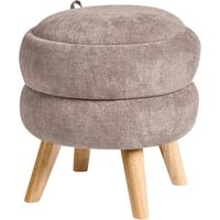 Storage Pouffe HAWLEY Chenille Taupe