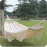 Hamaca de jardín, hamaca tejida en macramé bohemio para 2 personas, hamacas portátiles antivuelco adecuadas