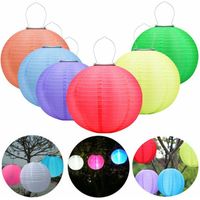 6 Pieces of Solar Lanterns 12 LED Chinese Solar Lanterns Waterproof Hanging Lantern Lamp Solar Lantern Multicolor Painted for Home Garden Decoration
