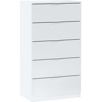 Hogar24 – Commode 5 tiroirs en blanc Artik – Guides en métal – Dimensions 110x60x40 cm – Grand rangement moderne pour chambre
