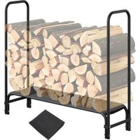 Porte-bois métal GarveeTech 120 cm étagère rangement bois pour jardin et terrasse extérieure