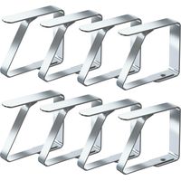 8 Stück Tischdeckenklammern aus Edelstahl, rutschfest, für Tische mit 1-3 cm Dicke (Klein x 8 Stück)