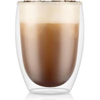 Verres Double Paroi 6 pièces – Tasses Latte 350ml – Verres Thermiques – Borosilicate Soufflé à la Bouche