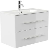Badmöbel Firenze 80 SoftClose weiss hochglanz
