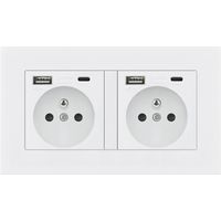 Steckdose mit USB C 16A 240V – Unterputz Wandsteckdose Weiß