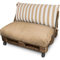 Coussin pour palette Toldotex Beige Set: Siège 120x80x20 (uni) + Dossier 120x45x25 (rayé) Beige