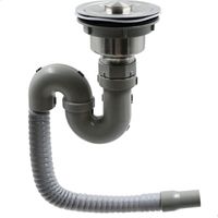 Siphon universel Siphon anti-odeurs Sifon - Avec 1 jeu de joints et un manchon en caoutchouc - Siphon tubulaire