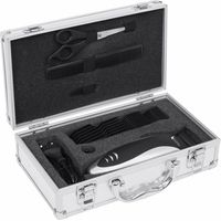 kit de pelo lleno en una maleta de plata hermoso BTV934 NEGRO PERA