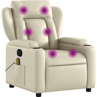 Chaise longue de massage en similicuir beige – Lit de massage ergonomique avec dossier réglable, idéale pour salon, spa ou cabinet médical