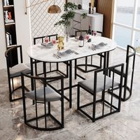 Ensemble de table à manger à six chaises : ensemble table à manger et chaise,combinaison table à manger moderne-Go