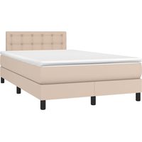 vidaXL Giroletto a Molle con Materasso Cappuccino 120x200cm Similpelle