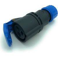 Prise industrielle CEE 2P+E 16A-6h 200-250V IP44 Gris