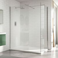 Duchy Padstow Chrome Wet Room Screen Side Panel 900mm (inc T-Piece)