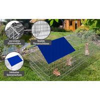 Rabbit Run with Sun Protection, Galvanised Steel, 180x75x75cm