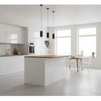 Isola da Cucina - Modulabile 2 Ripiani, Bianco Lucido, -, 125x90x90h cm Gornov
