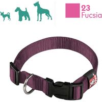 Collier en nylon réglable fuchsia pour chiens 40-67 cm