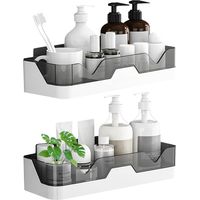 Piatto doccia in due parti, installazione senza foratura, supporta oltre 7 kg, per bagno/cucina/camera da letto (grigio) - 29,5 x 11 x 6,5 cm