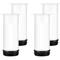 (Blanc) Pied de meuble réglable 20CM, 4PCS pied de table réglable en hauteur pied de meuble en métal acier inoxydable pied de table pied de meuble avec vis armoire, meuble TV