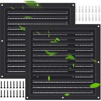 Set aus 2 Aluminium-Dachbodenlüftern (10" x 10") für Giebelwände von Schuppen und Hauswänden mit Deckenlüftung zur Verbesserung der Belüftung und Vermeidung von Feuchtigkeit.