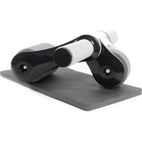 LUXTRI Bauchroller mit Kniematte 240 x 170 mm, Ab Roller klappbar mit 2 Rädern, Bauchmuskeltrainer zur Stärkung des Oberkörpers, Bauchroller, Ab Wheel Workout