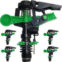 Pack 5 Aspersor de Riego Agricola 1/2'' Aspersores de riego cesped de 6 a 12 m Aspersor sectorial para Jardin y Agricultura