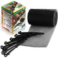 Terre Jardin – Grillage de protection pour chéneaux et gouttières – Longueur 6m, largeur 15cm – 8 crochets inclus – Évite obstructions feuilles mortes