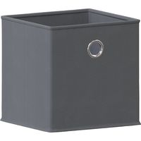 Grey Foldable Storage Box Basket Cube Storage Bookcase Fabric Basket, Set-of-1
