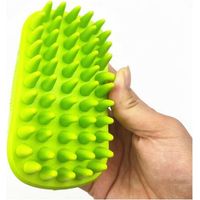 Brosse de shampoing en silicone pour animaux de compagnie Brosse de bain en silicone pour animaux de compagnie, chien, chat (vert)