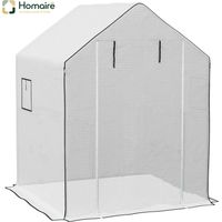 HOMAIRE Ersatzfolie Gewächshaus mit UV-Schutz, Seitenfenster, Rolltür und PE-Abdeckung für Tomatenhaus und Treibhaus, Weiß