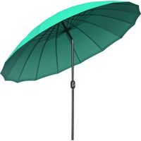 Parasol de jardin Shanghai de 2,5 m avec manivelle et inclinaison, protection solaire extérieure réglable, vert