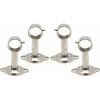 Curtain rod, 4-piece curtain rod bracket set, wall-mounted curtain rod bracket, used for installing curtain rods on the ceiling and also for installing clothes rods