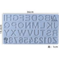 Moule à lettres Alphabet et nombres 36 cavités moules en Silicone initiales grand moule transparent en résine époxy f style C
