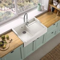 Carea Cuisine & Bain – Évier timbre d'office 1 bac en Careagranit® – Résistant aux chocs et aux rayures – Dimensions 90x61,5x27,2 cm – Garantie 15 ans