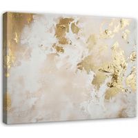 Peinture pour salon chambre cuisine sur toile Murale abstraite or 60x40