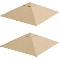 2er-Set pavillondach Ersatzdach für Pavillon 2,98 x 2,95 m Sonnenschutz Polyester Beige, wetterfest & UV-beständig