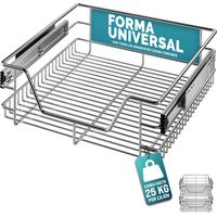 CASARIA® 2x Cajón Telescópico Armario Cocina 50cm Extraíble Carga 20Kg